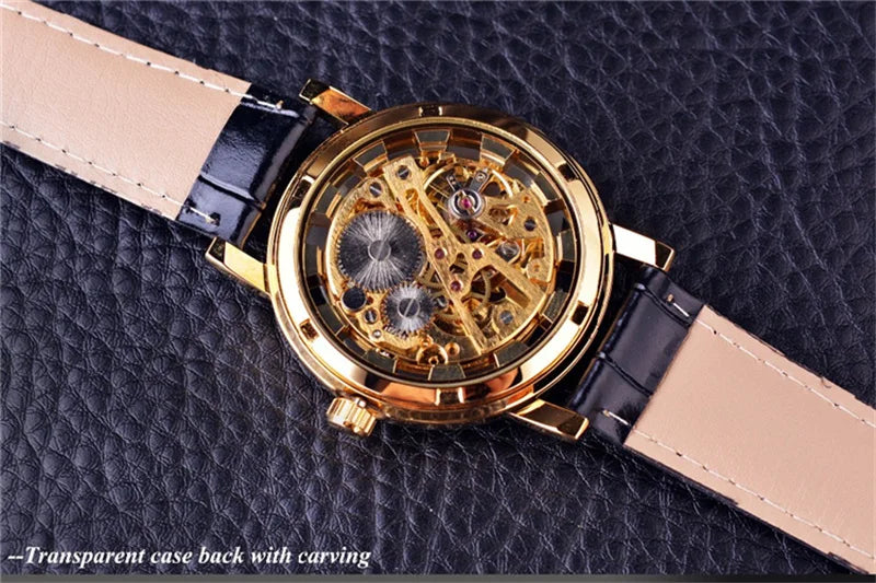 Stainless Steel Dragon Skeleton Mechanical Watch for Men