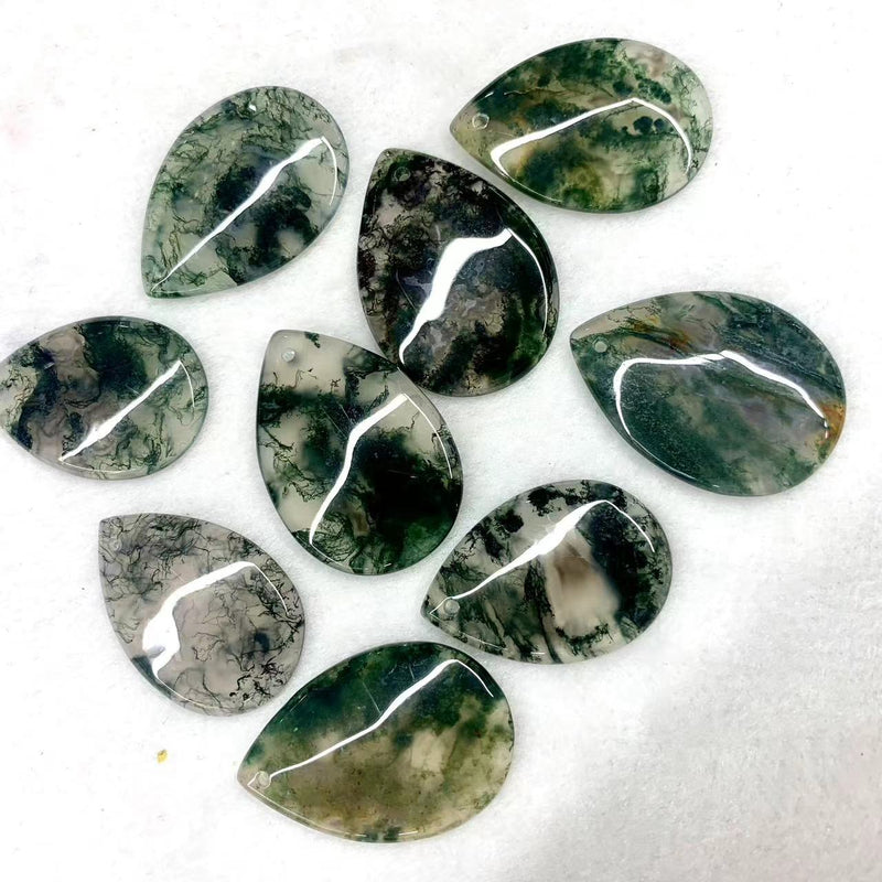 Sterling Silver Moss Agate Pendant for Women and Men