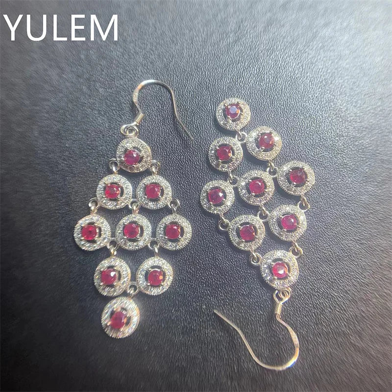 925 Silver Natural Ruby Stud Earrings for Her