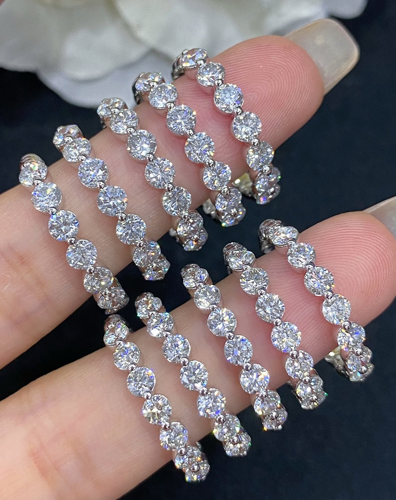 18K White Gold Real Diamond Ring, Classic Design for Women