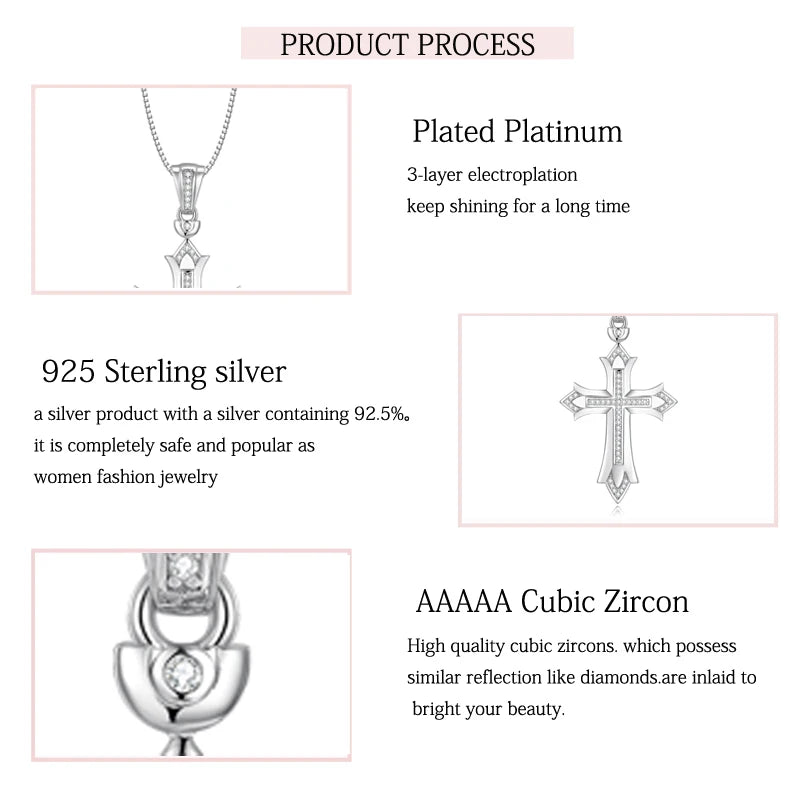 Sterling Silver Cross Pendant for Men and Women