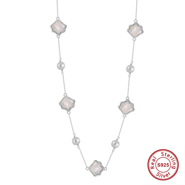 925 Silver Shell Pearl Charm Bracelet Chain for Women