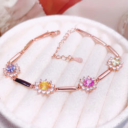 925 Sterling Silver Sapphire Bracelet for Women