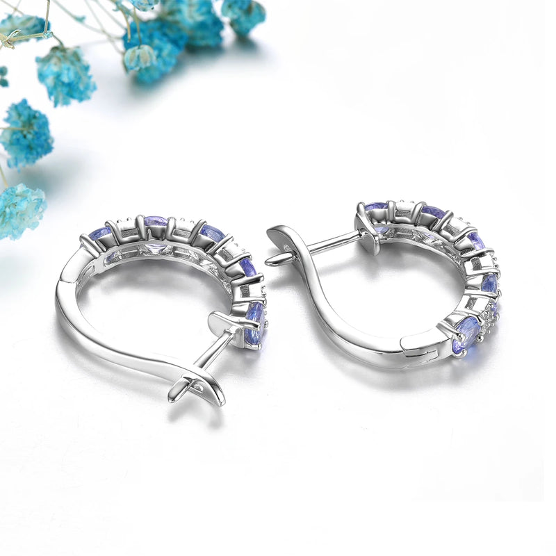 Sterling Silver 2.70 Carat Tanzanite Clip Earrings for Women