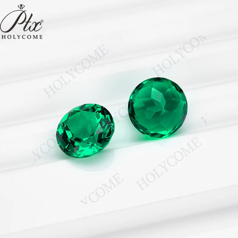 Lab Grown Emerald Round Cut Loose Gemstones (0.9-12.0ctw), VVS1 Clarity, AGL Certified