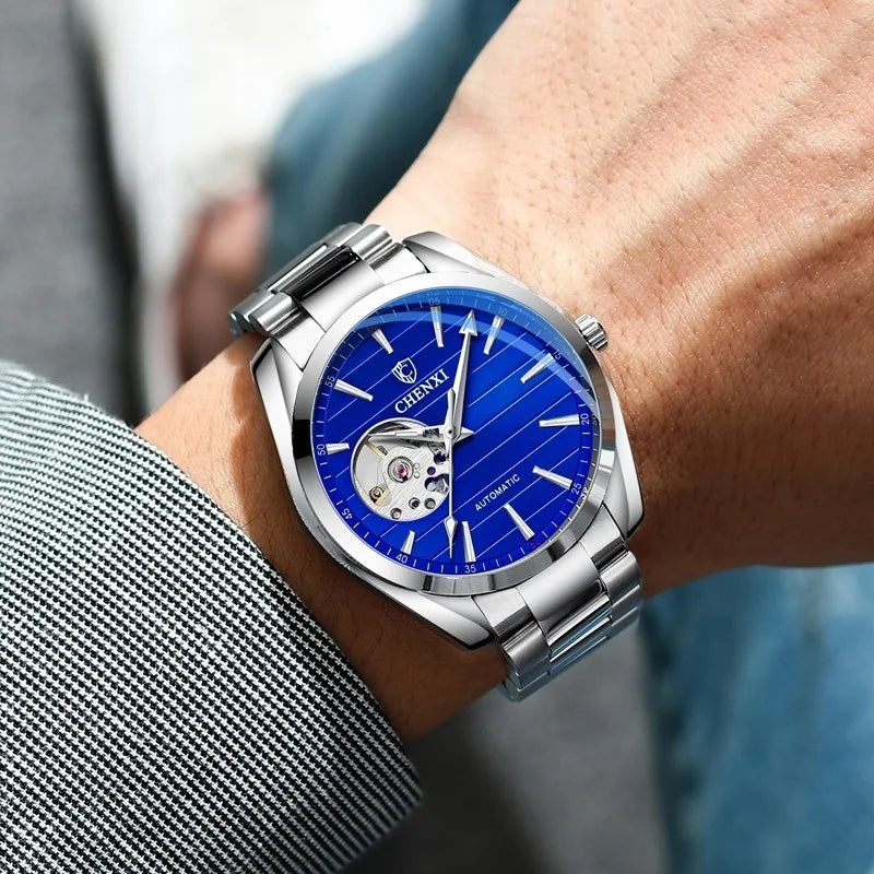 Stainless Steel Automatic Mechanical Watch for Men