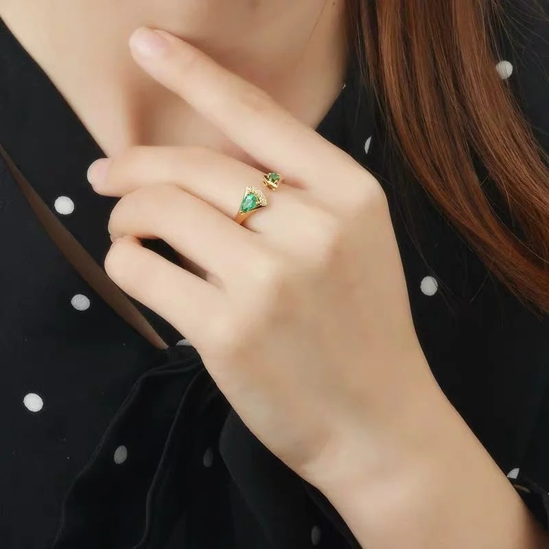 Sterling Silver 3mm x 4mm Emerald Ring for Women