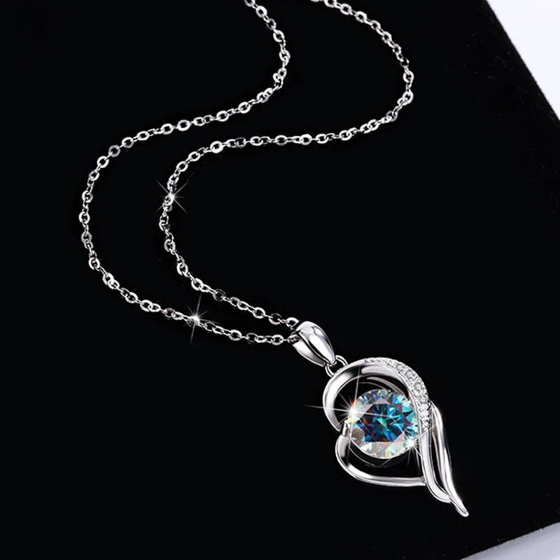 Sterling Silver Moissanite Necklace for Women