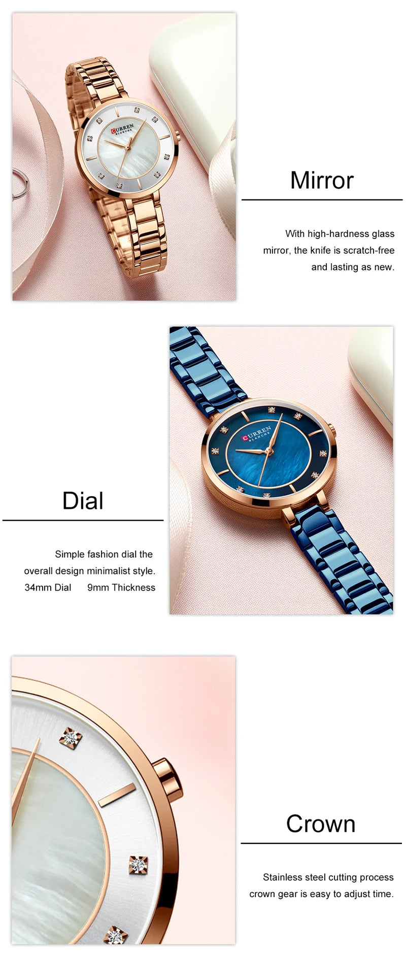 Stainless Steel Quartz Watch for Women