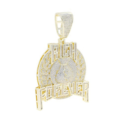 Gold Plated Iced Out Cz Letter Pendant Necklace for Men