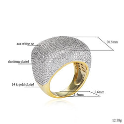 925 Silver Cubic Zirconia Hip Hop Ring for Men