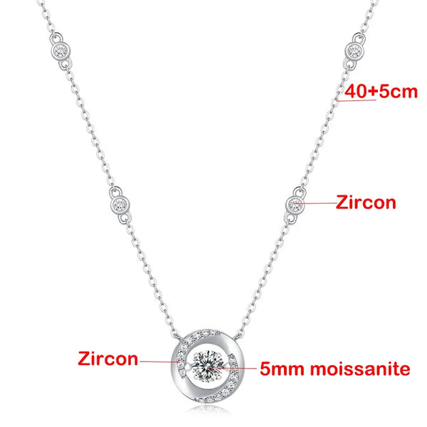 925 Sterling Silver 0.50ct Simulated Diamond Moissanite Pendant for Women