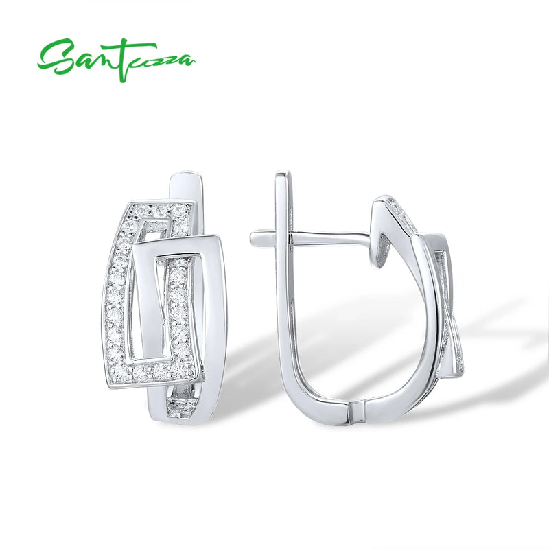 Sterling Silver Earrings with Cubic Zirconia for Women