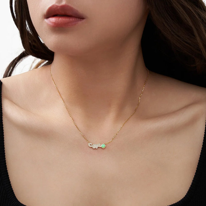 925 Sterling Silver Fire Opal Cat Pendant Choker Necklace for Women