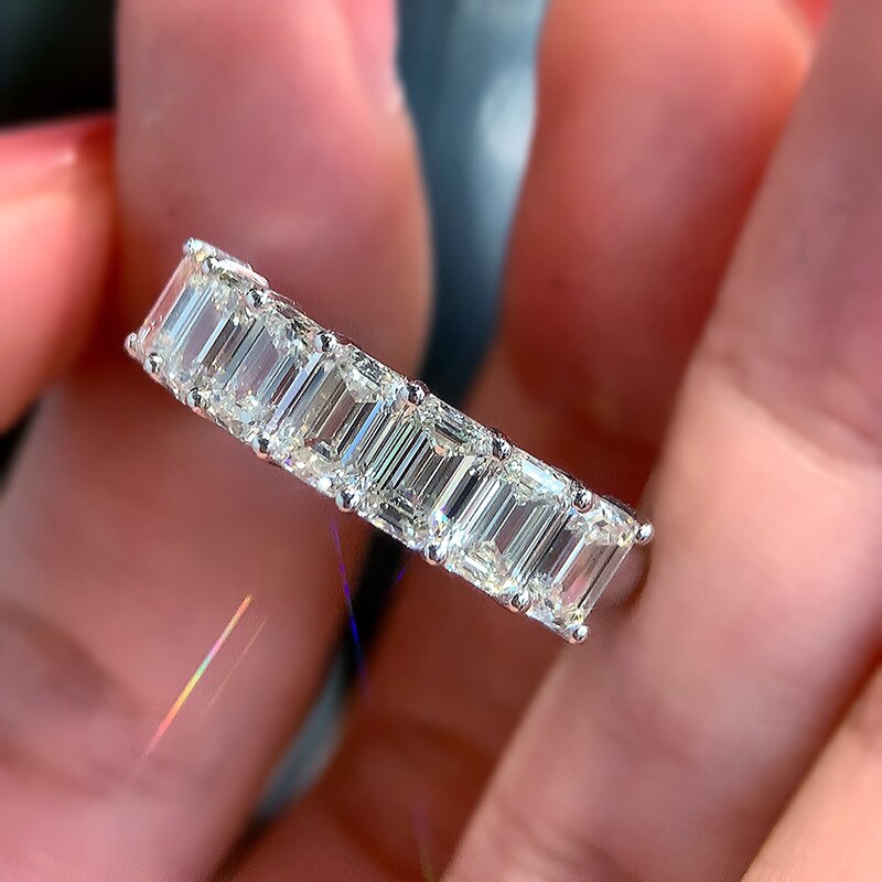 18K White Gold Real Diamond Shape Ring for Women
