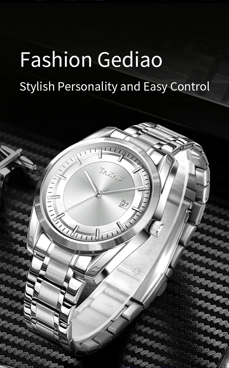 Stainless Steel Waterproof Quartz Watch for Men