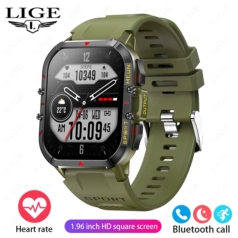 1.96 Inch Bluetooth Call Smartwatch with Health Monitor for Men