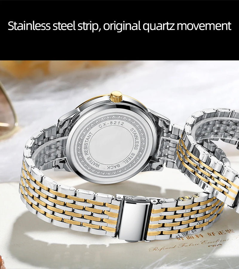 Stainless Steel Luxury Luminous Quartz Sport Wrist Watch with Date for Men