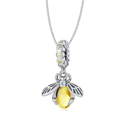 925 Sterling Silver Bee Pendant Necklace for Women