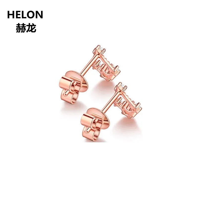 18k Rose Gold Cubic Zirconia Stud Earrings for Women