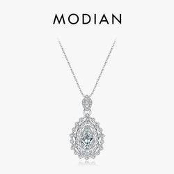 Sterling Silver Water Drop CZ Pendant Necklace for Women