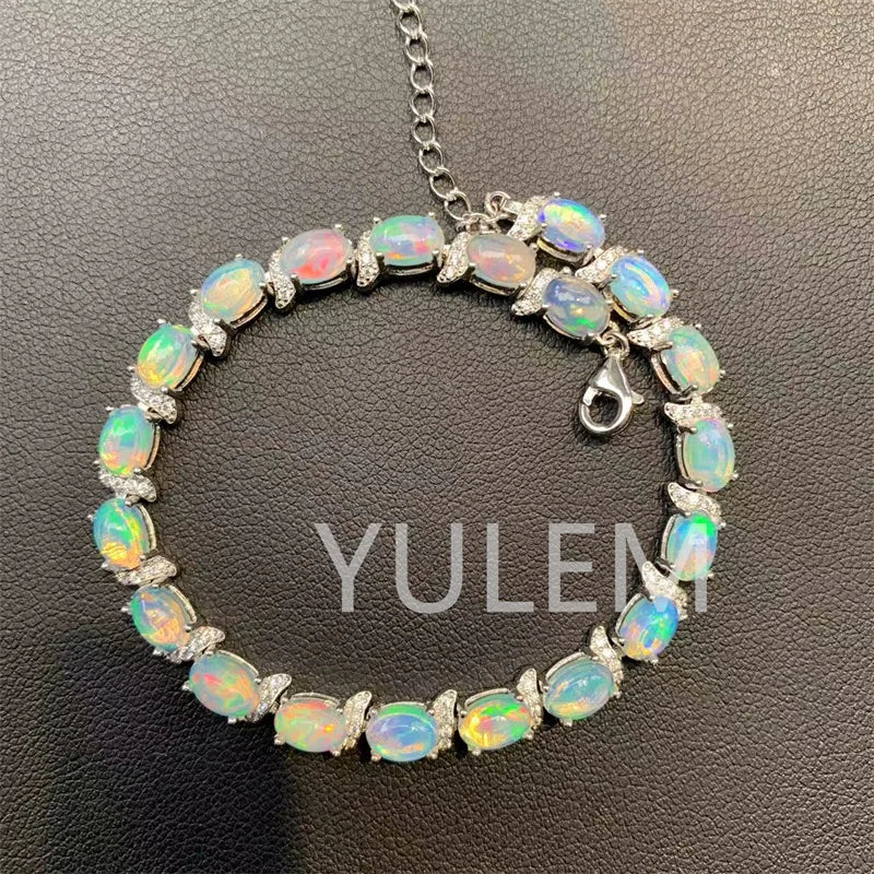 925 Silver Natural Opal Bracelet for Women