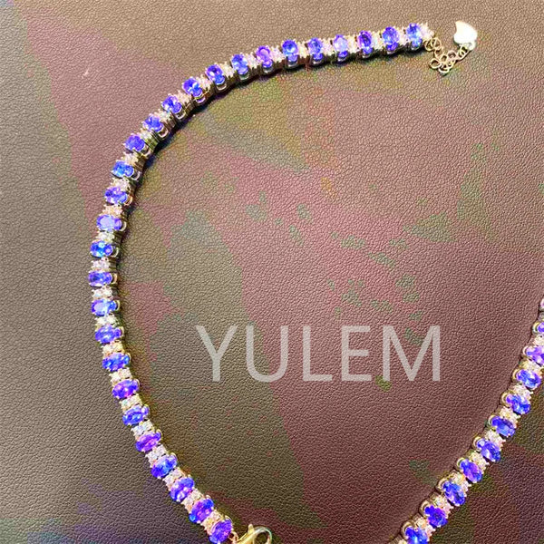 925 Sterling Silver Tanzanite Bracelet, 0.54ctw, Simple and Luxurious for Women