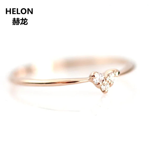 14k Rose Gold Natural Diamond Engagement Ring for Women