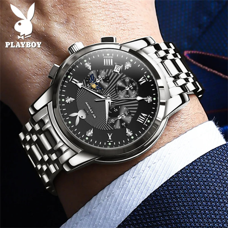 Stainless Steel Quartz Casual Watch for Men