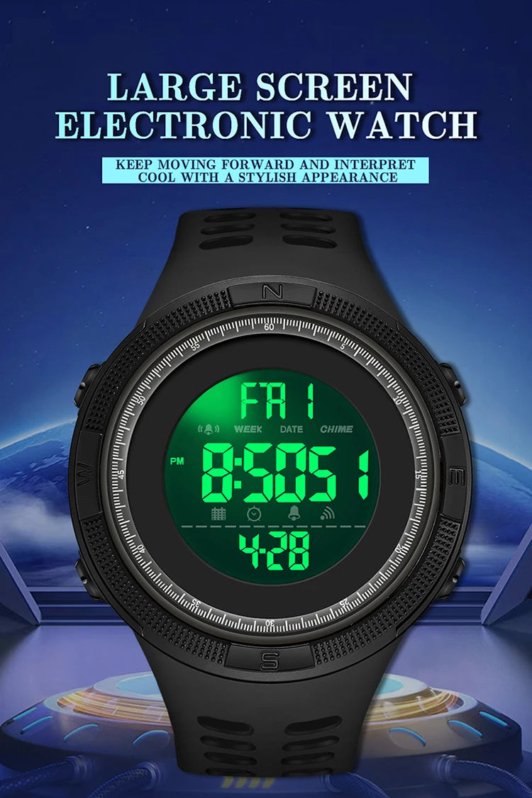 Stainless Steel Digital Military Sport Watch for Men