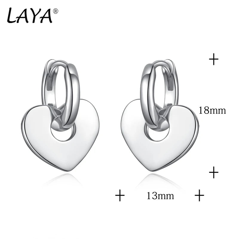 925 Sterling Silver Heart Drop Earrings for Women