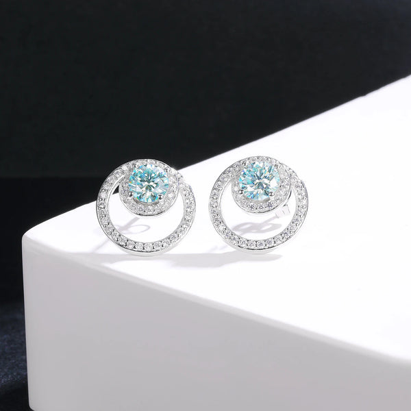 925 Sterling Silver Moissanite Diamond Wedding Bubble Studs Earrings for Women and Men