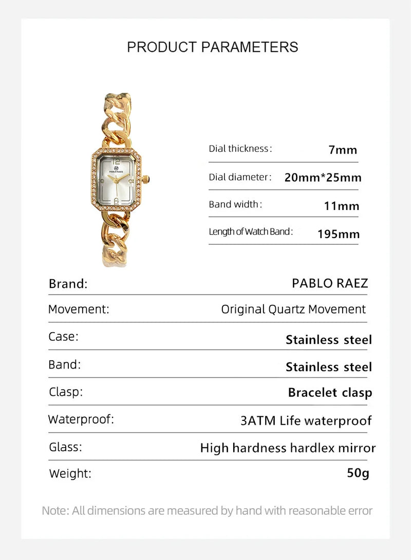 Elegant Gold Stainless Steel Women's Quartz Wristwatch