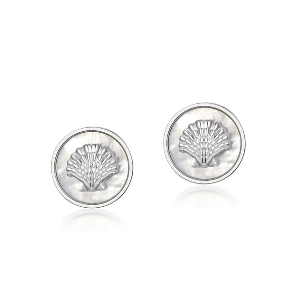 925 Sterling Silver Shell Stud Earrings for Women