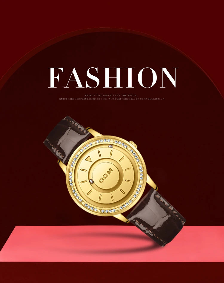 Stainless Steel Top Trend Concept Magnetic Wristwatch for Women