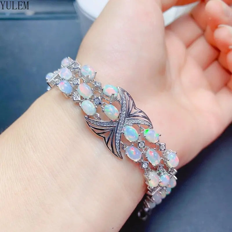 Sterling Silver Australian Opal Bracelet for Women