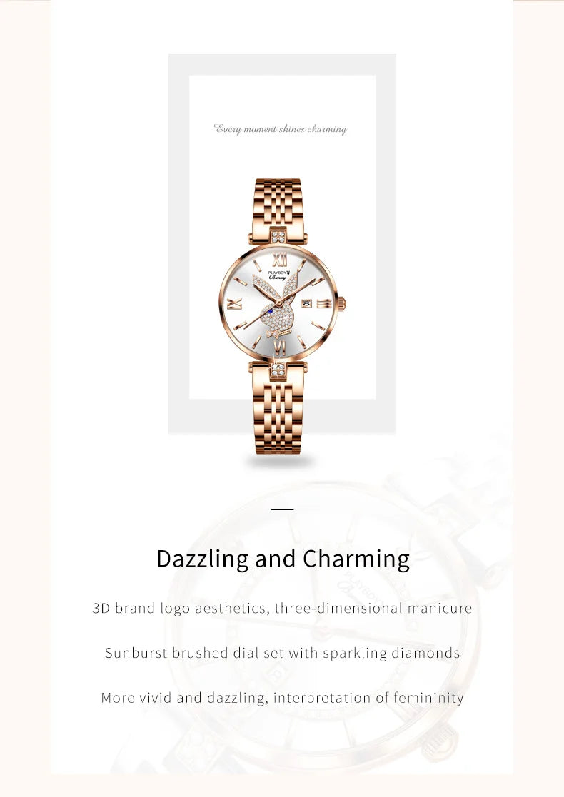 Stainless Steel Elegant Quartz Watch for Women