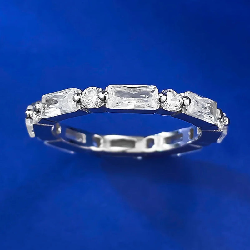 925 Sterling Silver High Carbon Diamond Ring for Women