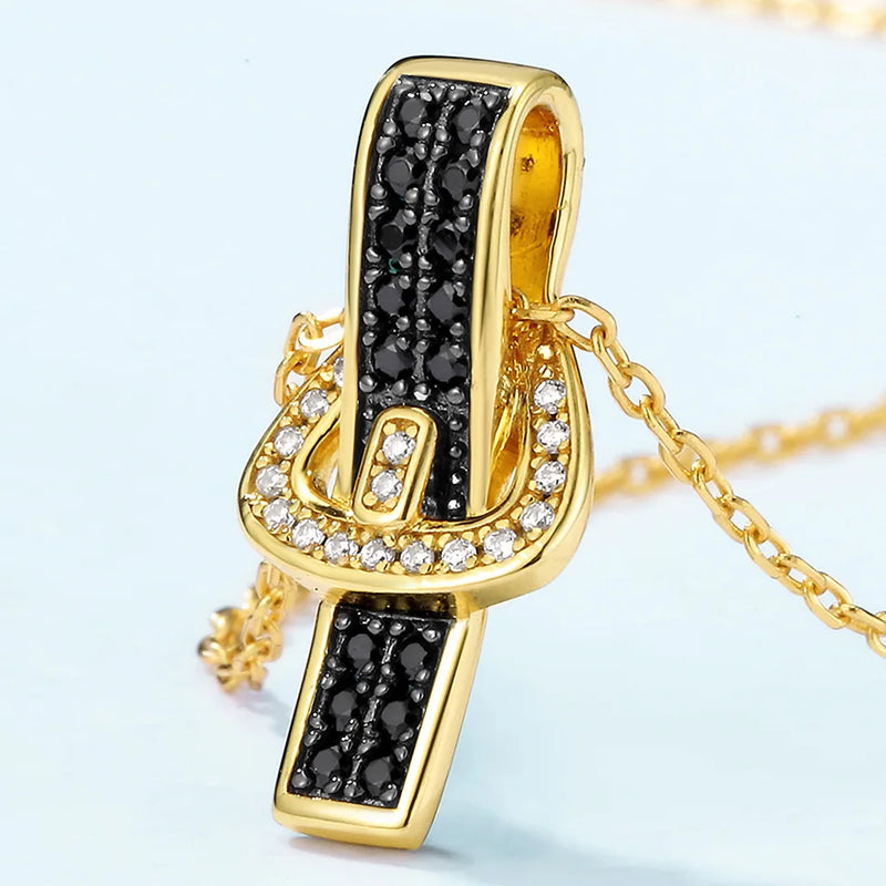 Sterling Silver Pendant Necklace with Gold Plating for Women