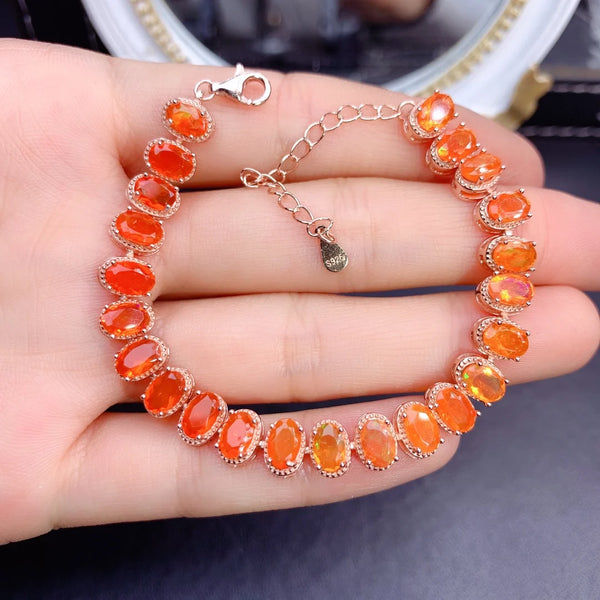 S925 Sterling Silver Natural Fire Opal Multi Style for Women