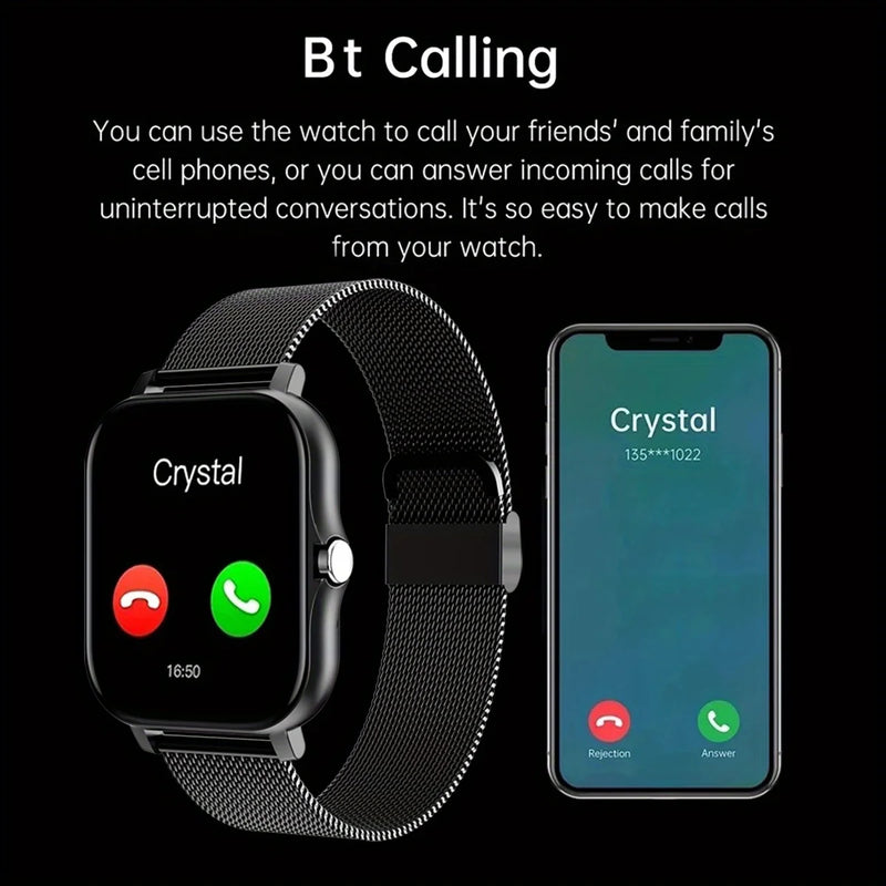 Smart Watch For Men Women Gift 1.44" Screen Full Touch Sports Fitness Watches Bluetooth Calls Digital Smartwatch Wristwatch