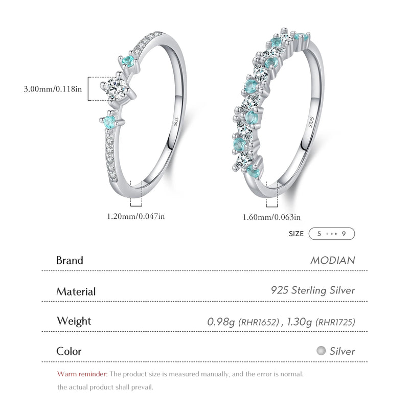 Sterling Silver Paraiba CZ Eternity Band Ring for Women