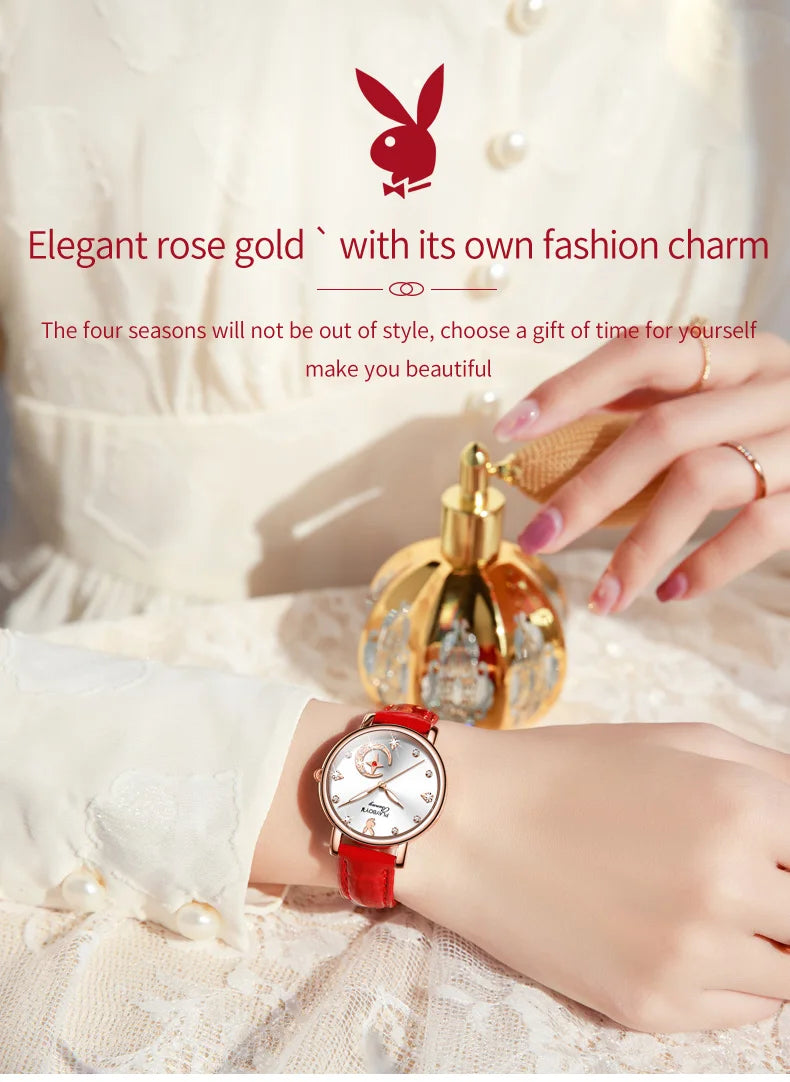 Luxury Leather Quartz Watch for Women