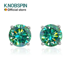 Sterling Silver Plated with 18k White Gold D Color Moissanite Earrings for Women