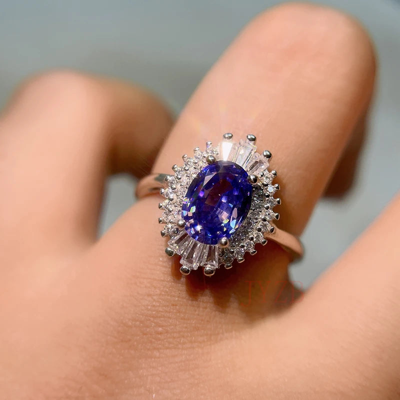 Sterling Silver Tanzanite Ring for Women