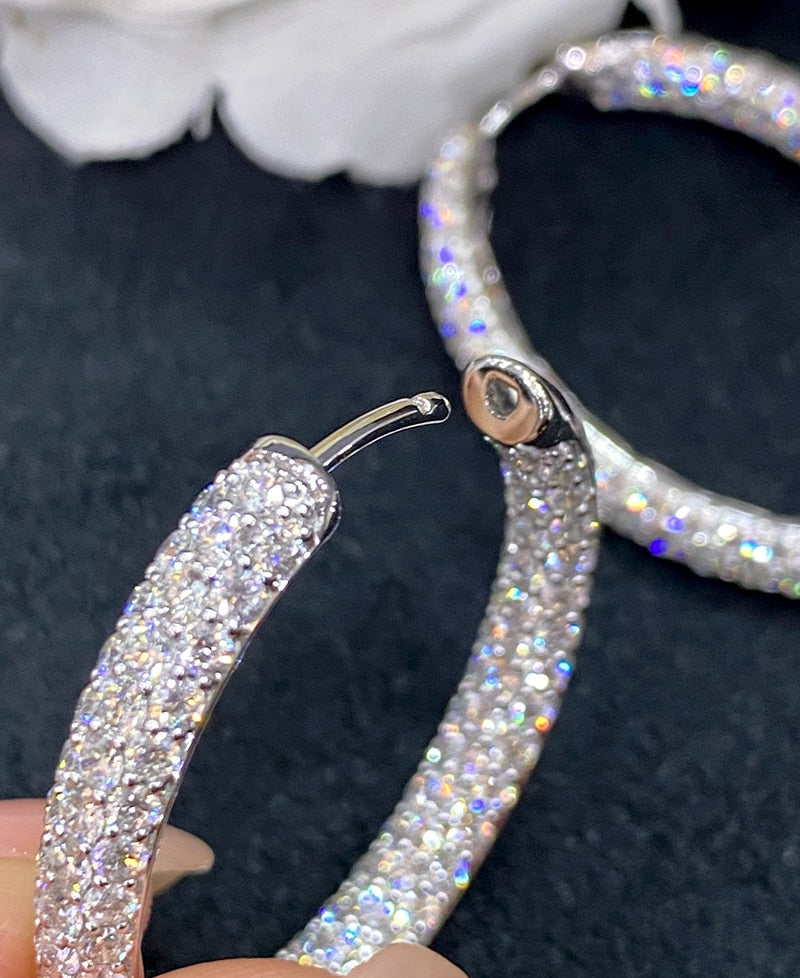 18K White Gold Diamond Earrings for Women