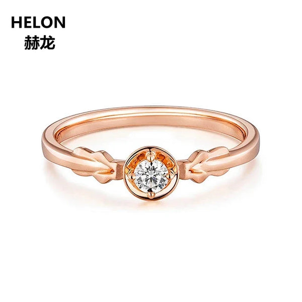 14k Rose Gold 0.09ct SI/H Full Cut Engagement Ring for Women