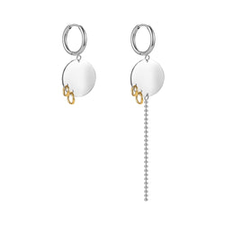 ENFASHION Simple Stainless Steel Colorblock Drop Earrings Irregular Length Design Mujer Earring Fashion Jewelry Party E221353