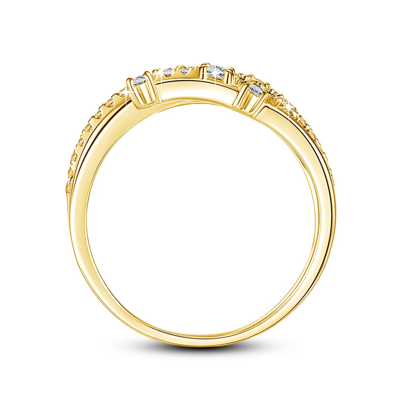 Yellow Gold Moissanite Eternity Band for Women