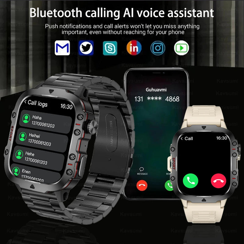 Metal Smart Watch with Heart Rate, Sports, and Bluetooth Call Features for Men